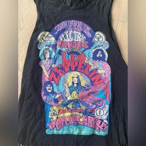 Topshop | Led Zeppelin Sleeveless Fringe Tank Top Band Shirt SZ 6